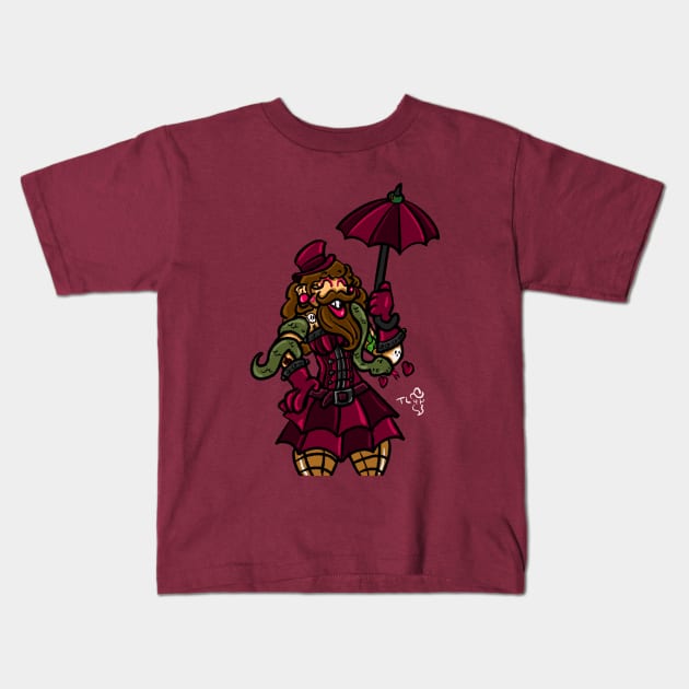 Bearded Lady Kids T-Shirt by BowlerHatProductions